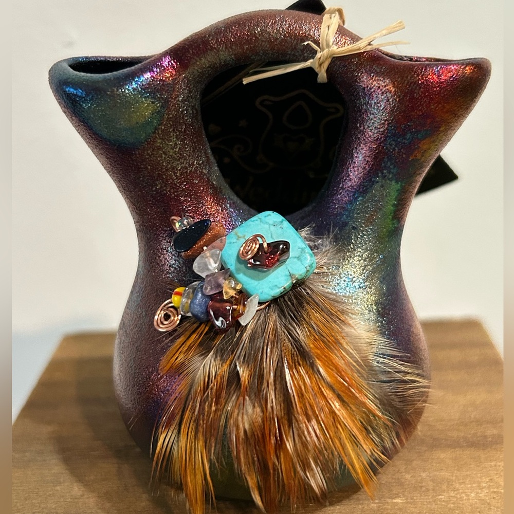 TRIBAL WEDDING VASE TRADITIONAL JUG Mini 2.75” Artist Signed